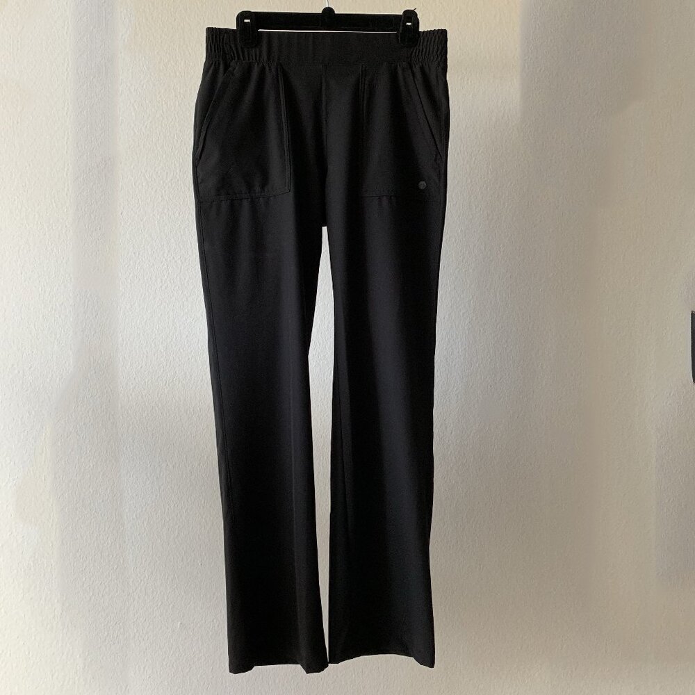 🖤 Apana Black Wide-Leg Pull-On Yoga Pants – Travel Comfort & Style! ✨
